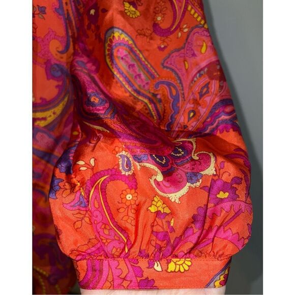 Ralph Lauren 100% Silk Paisley SemiSheer Tunic Top Small - Picture 11 of 11